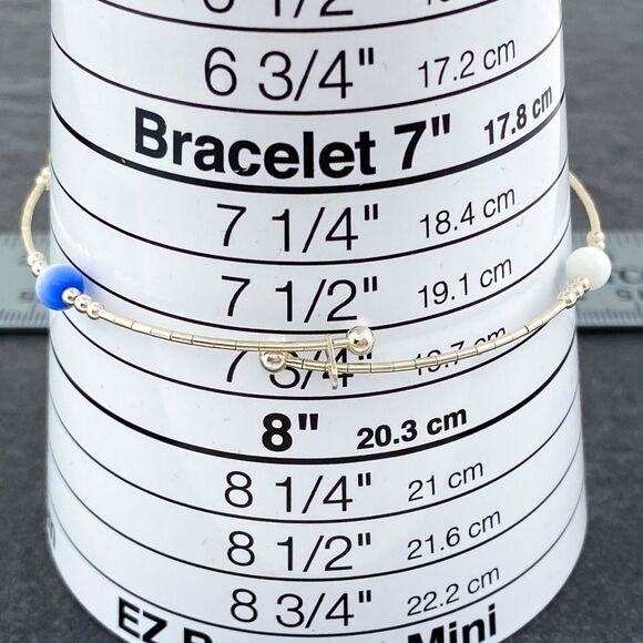 Memory Wire Multicolor Cat's Eye Bracelet | Sterling Silver 925 | 7.5" - Picture 5 of 5